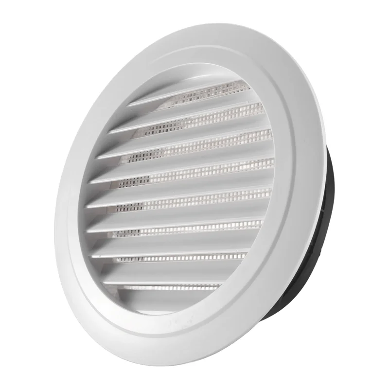 -A12R Presa d'aria rotonda da 8 pollici ABS Griglia di copertura Bianca Soffit Vent con rete per mosche incorporata per bagno Ufficio Cucina