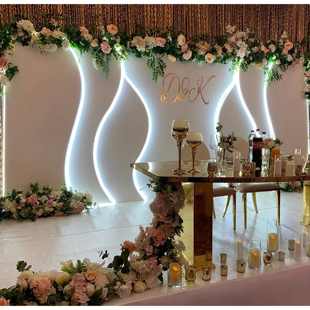 

FSDKX Popular Wedding Stage LED Event Decoration Board PVC Backdrop Wall Panel for Wedding Arch