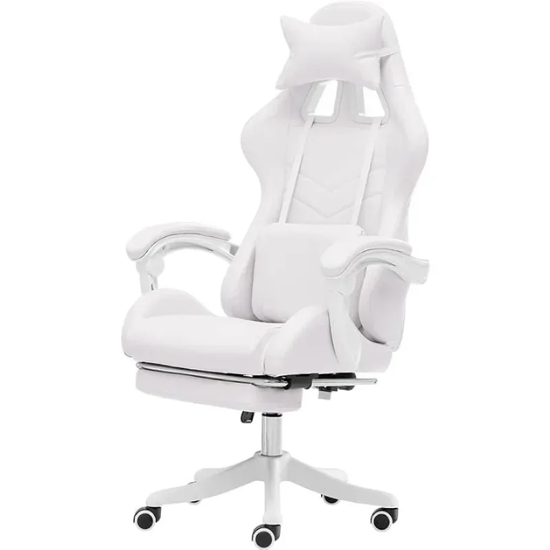 Gaming Chair with footrest, Video Game Chairs Leather High Back Racing Computer Office Desk Chair with Lumbar Support ,Headrest