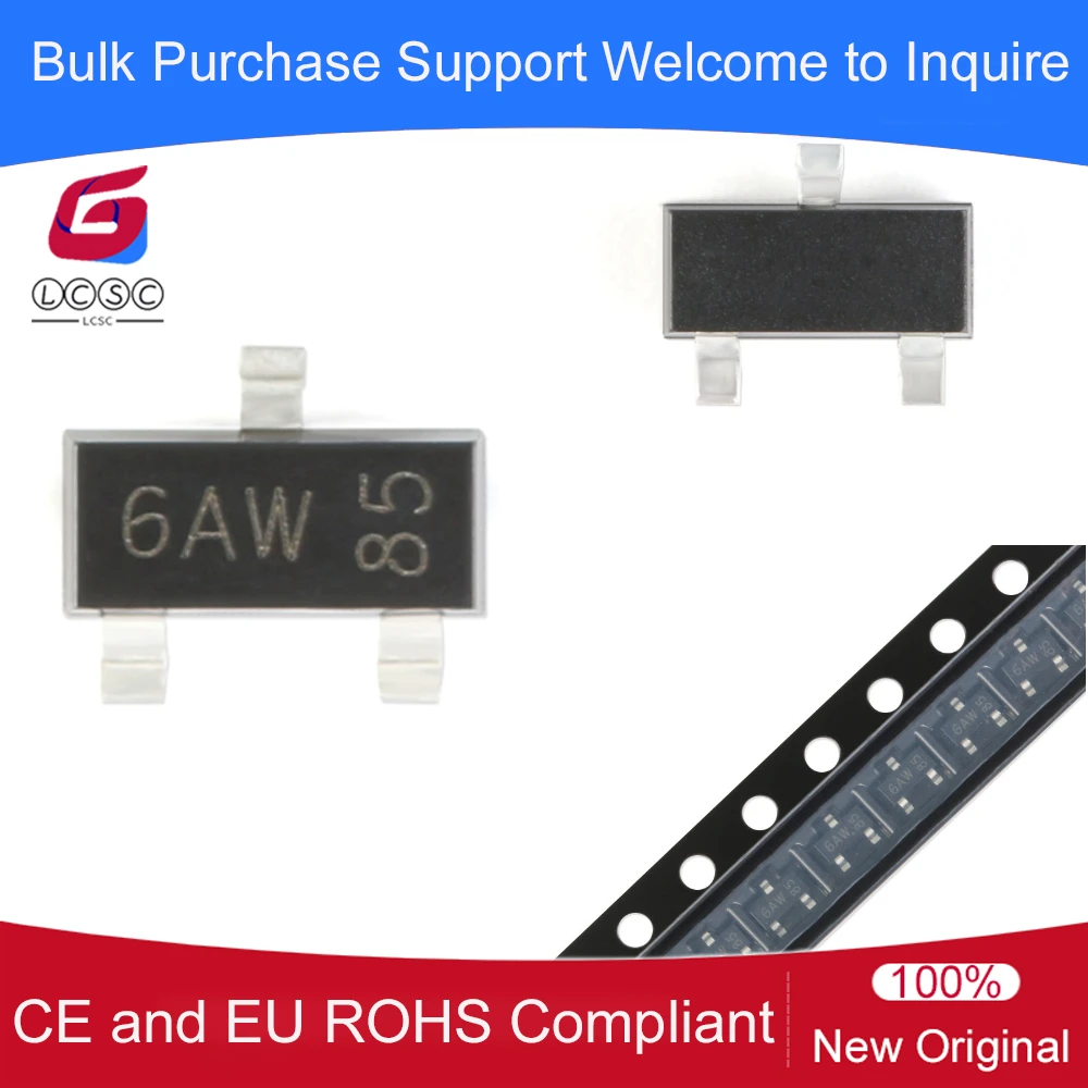 20-100Pcs/Lot Original BC817-16,215 3-Pin 45V 500mA NPN General-Purpose Transistors Bipolar Junction Transistor Code 6AW