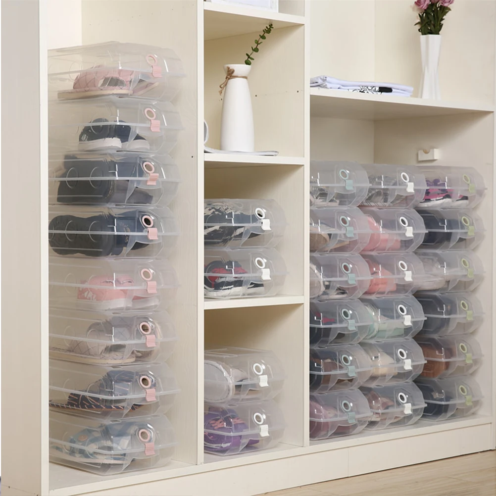 

Thickened Transparent Anti-Dust Shoes Storage Box For Ladies Men Stackable Organizer Plastic Shoe Container