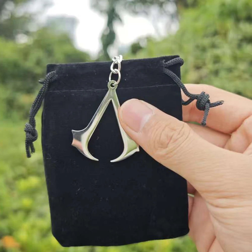 Assassin and Creed Stainless Steel Keychain 100% Never Fade Pendant Keyring for Men Women Movie Fans Gifts