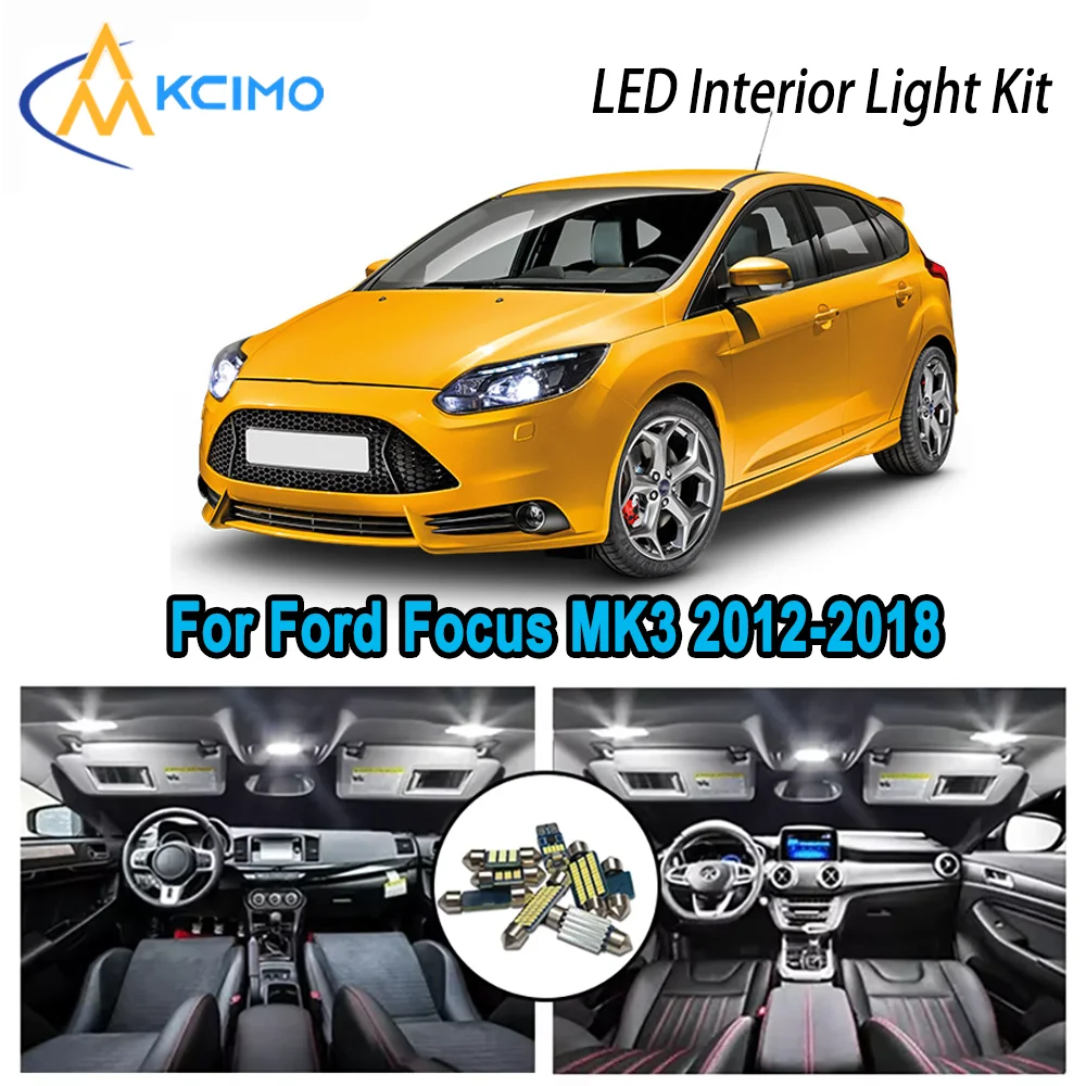 

Premium Bright LED Interior Light Kit for Ford Focus MK3 2012-2018 2013 2014 2015 Dome Map Trunk Car Lamps with Canbus No Error