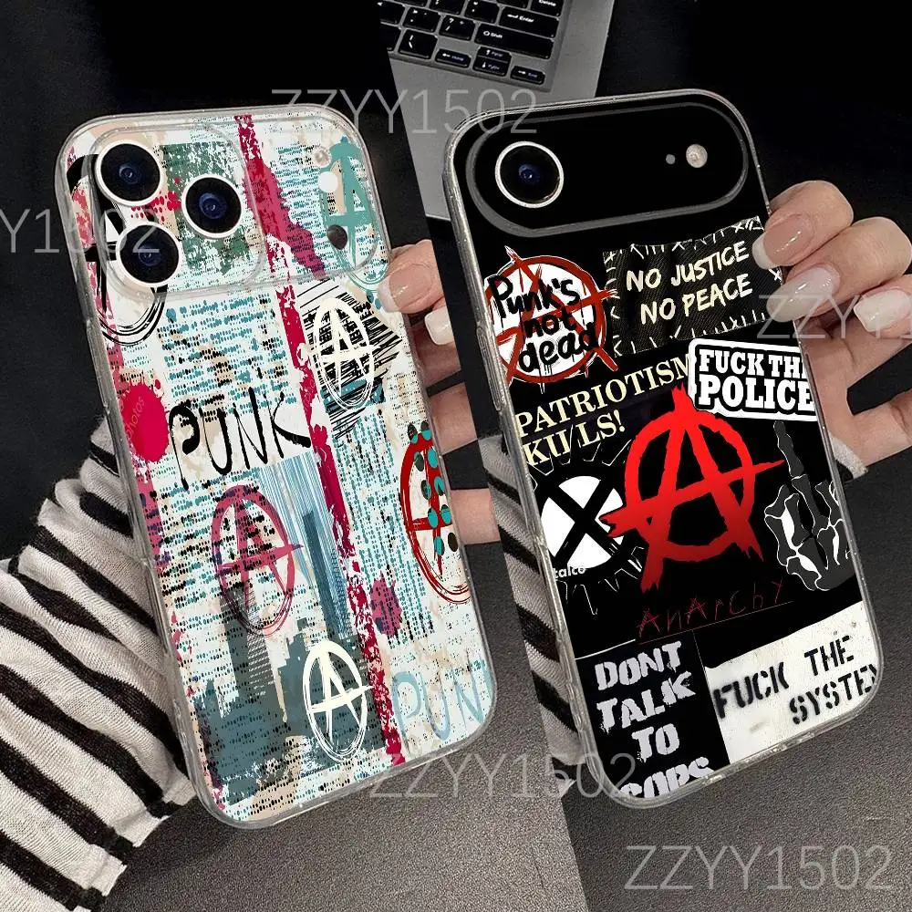 

Anarchy Symbols Anarchist Phone Case For iPhone 17,16,15,14,13,12,11 Pro,Max,Plus,X,XS,XR,SE4,E Mini Transparent Soft