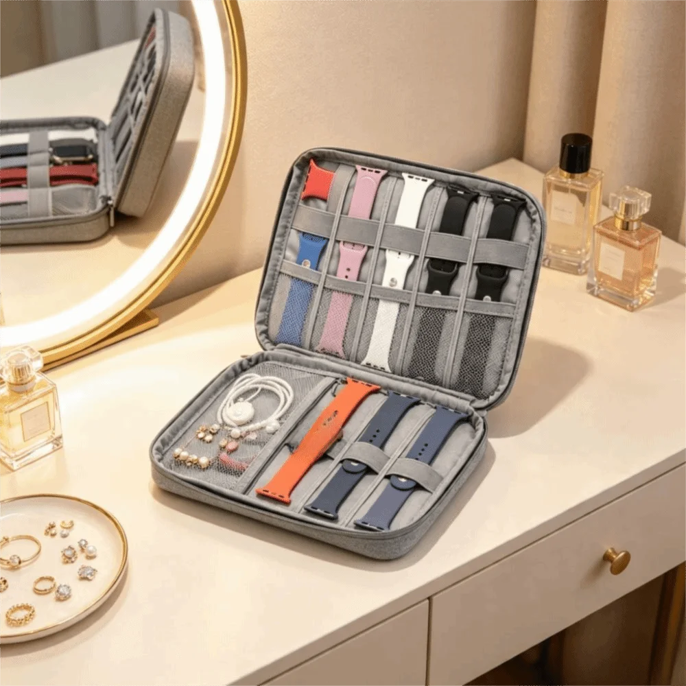 Large Capacity Watchband Box Multifunction Storage Bag Watchband Storage Case Practical Watchband Storage Box Data Cable Storage