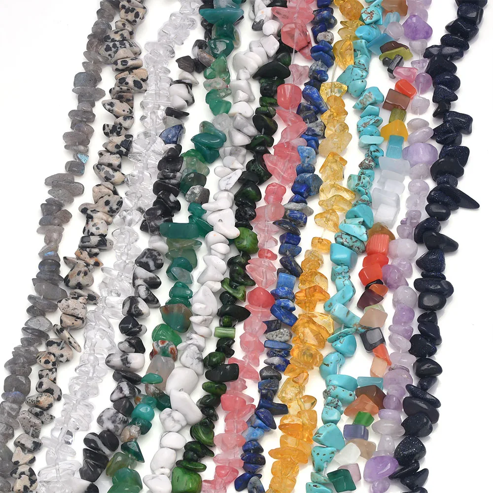 16 inch Natural Stone Beads Chips Beads 5-8mm Irregular Crystal Agate Gravel Beads Diy Bracelet For Jewelly HK058