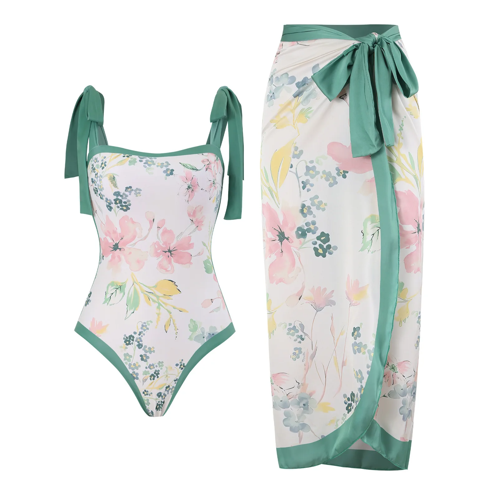 

2025 new European and American one-piece conservative belly cover and thin holiday beach hot spring swimsuit French retro one-pi