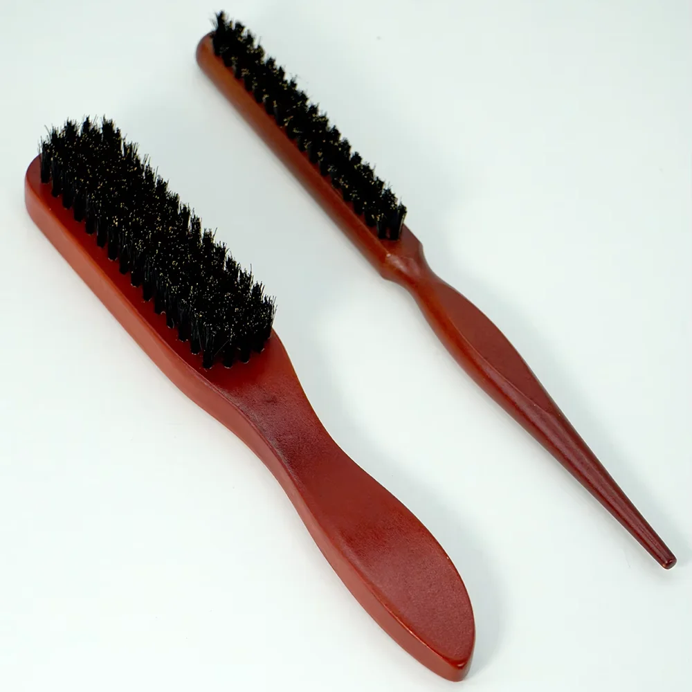2pcs Premium Hairbrush with Wooden Handle-Reduces Frizz and Static- Scalp Massage Brush Set for All Hair Types