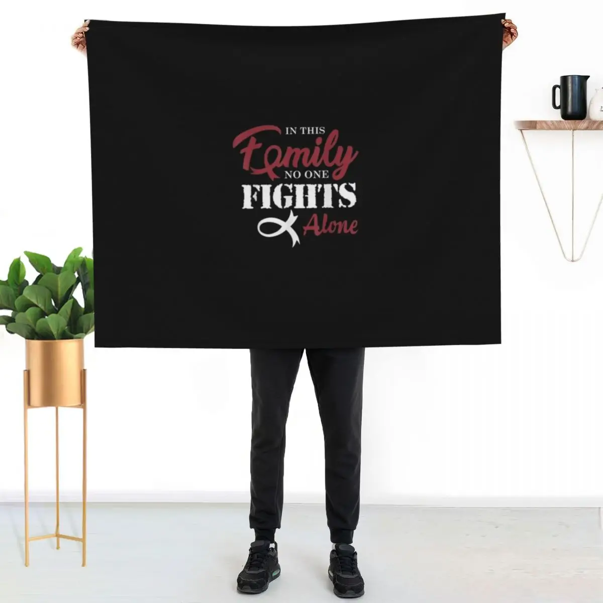 Head and Neck Cancer Awareness Fight Cancer Ribbon Throw Blanket Hair Designers Camping Sofas Retros Blankets