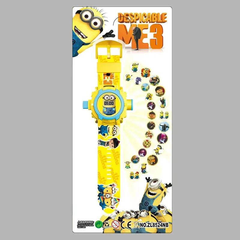 Minions Projection Wrist Watch Anime Figure Children Electronic Watch Cute Cartoon Toy Watches Kids Birthday Gift Boys and Girls