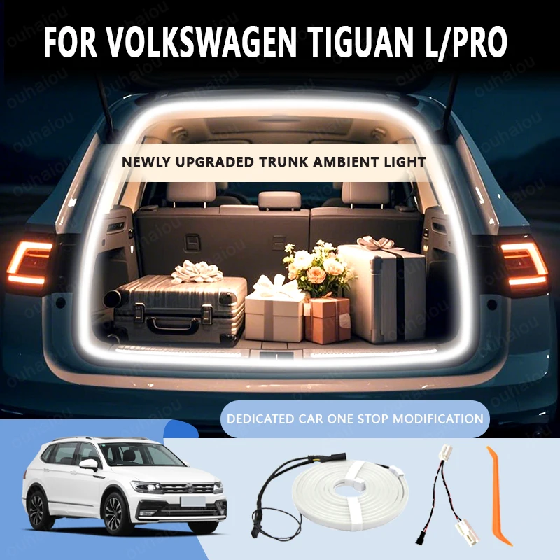 For Volkswagen Tiguan L/Pro Car Trunk Ambient Light Strip Led Non-Destructive Installation Modified Tailgate Decorative Lamp