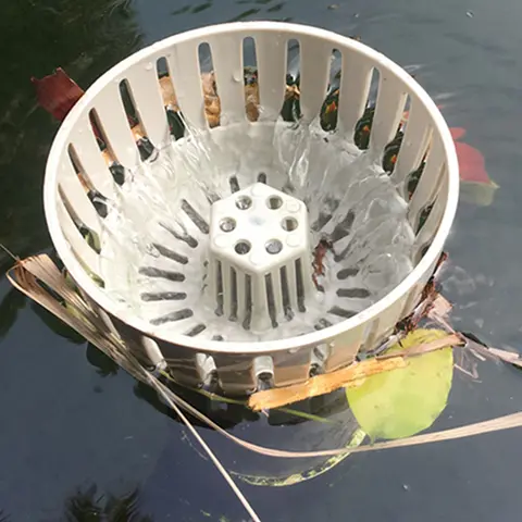 L'entrée du grand réservoir de filtre de jardin d'étang à poissons Koi empêche les poissons d'entrer l'écumoire pour le filtre d'étang de fruits de mer