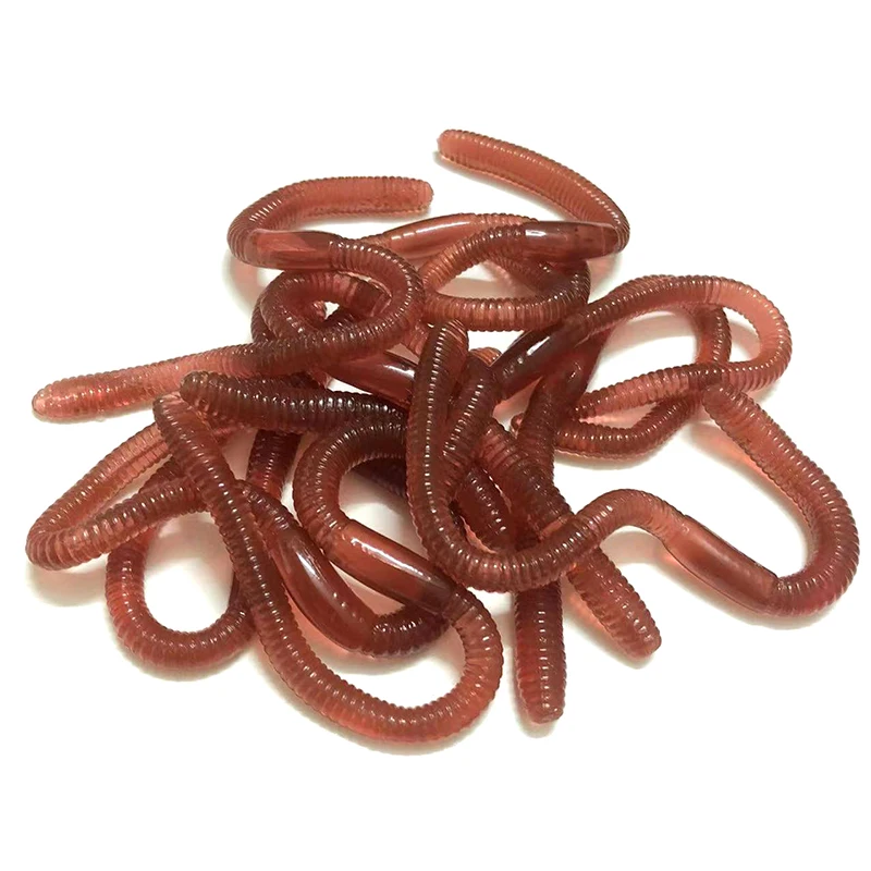 10pcs 18cm 5g Simulated Insect Model TPR Soft Rubber Lure Small Animal Pseudo Long Earthworm Red Worm Toy Fishing Bait