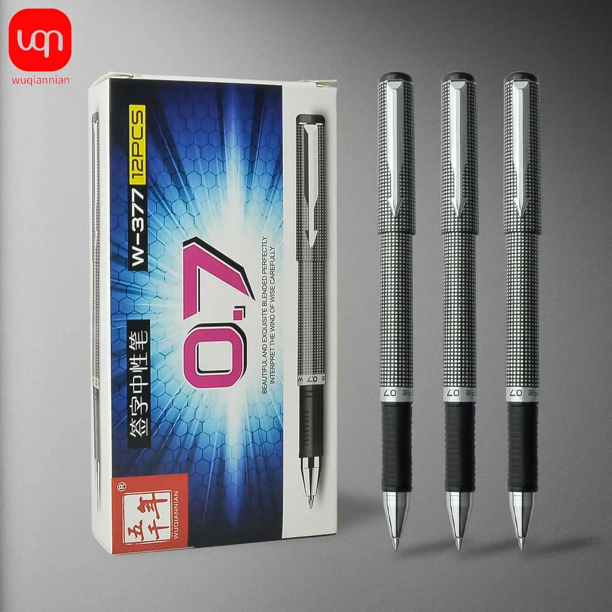 WQN-3/6PCS Large Capacity Black Ink Gel Pen 0.7 Refill Matte Handle Business Signature Writing Stationery