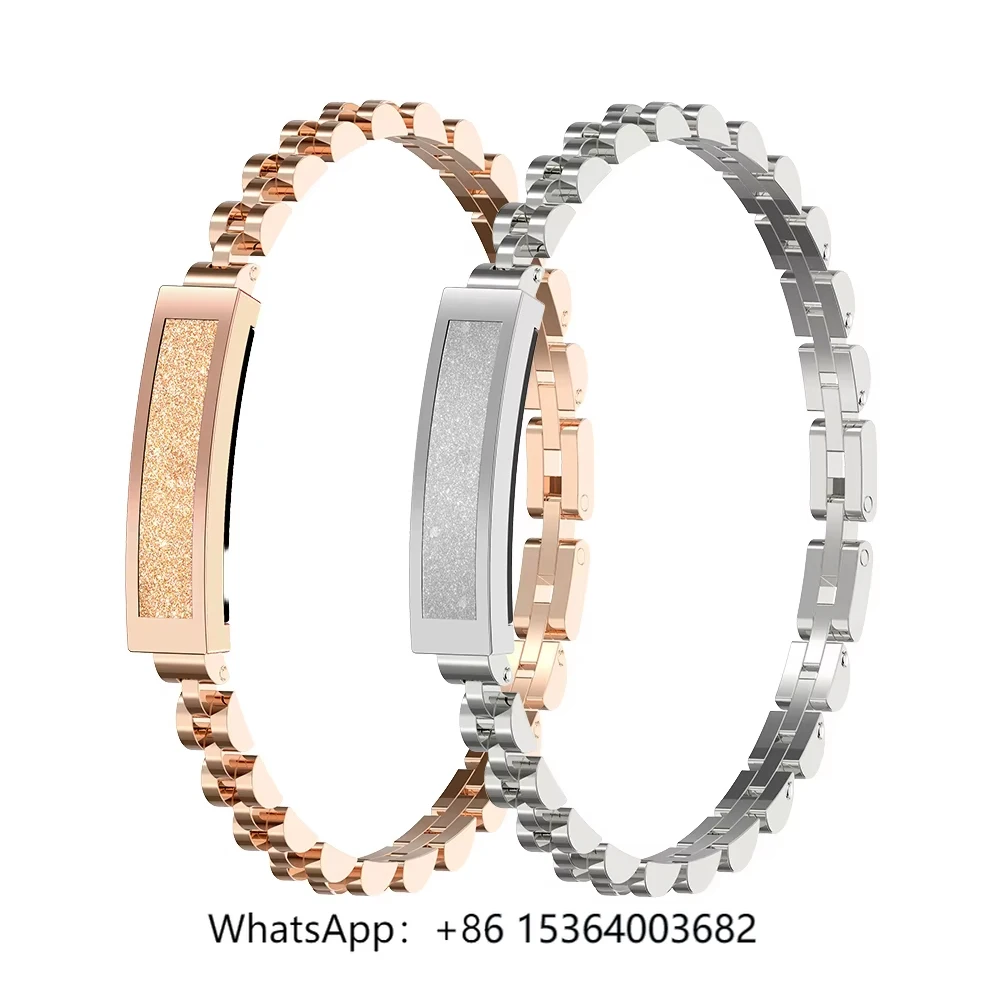 

TJXL- Fashion Luxury Ladies S2 Smart Bracelet Heart Rate Blood Oxygen Sport Sleep Monitor Sport Zinc Alloy Bracelet for Women