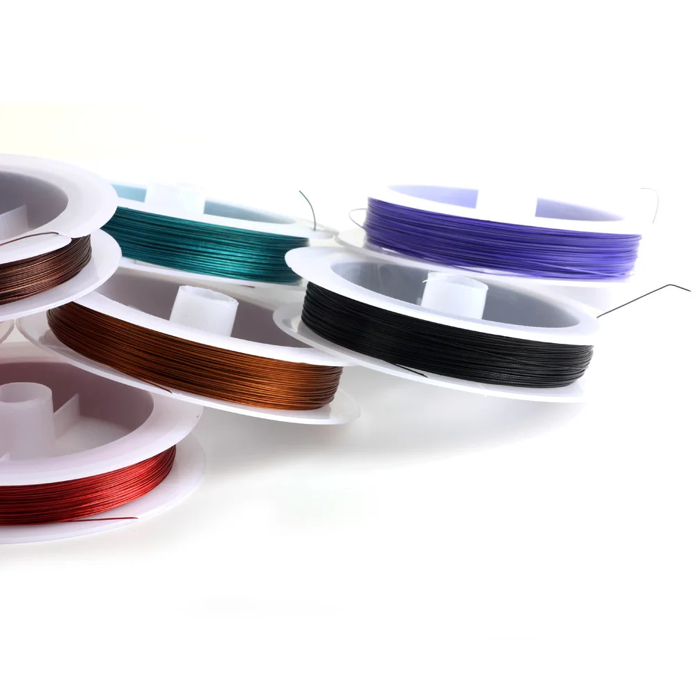 OlingArt 60m*0.38mm 1/Roll Enameled Tiger Tail Wire Ropes Accessories Line Multiple Colour DIY Bracelet Necklace Jewelry Making