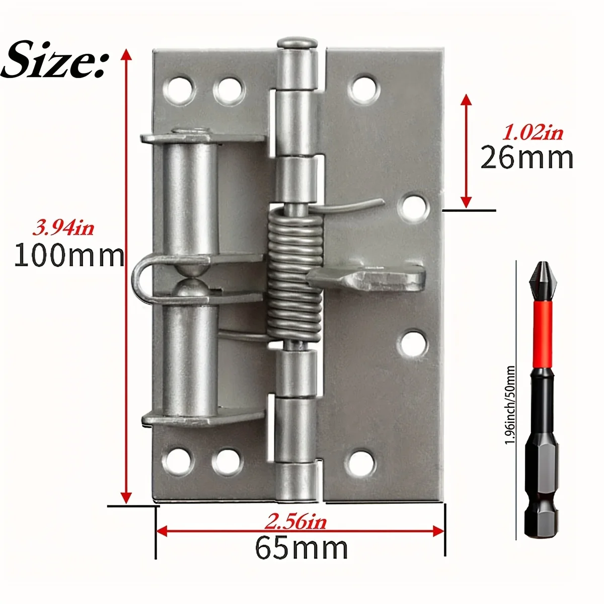 New Automatic Door Hinges with Screws, Multifunctional  Adjustable Spring Positioning,Residential Hinges for Doors Controls