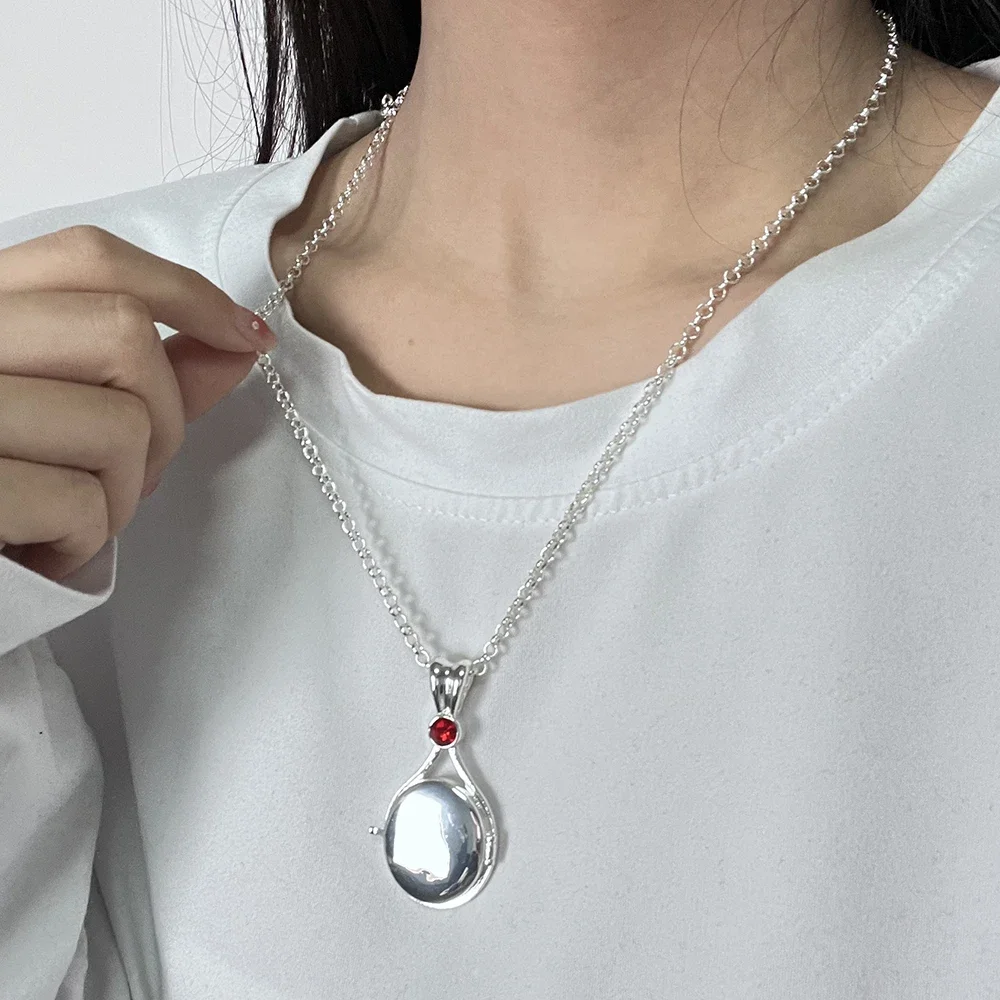 TV H2o Mermaid Shell Pendant Necklace Women Girls Silver Color Copper Crystal Drop Openable Choker Jewelry Accessories Gifts