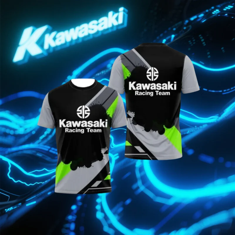 

Kawasaki Motorcycle T-Shirt Riding T-Shirt Sunscreen Fast Drying Sweat Absorbing 3d Print T-shirt Summer T-Shirt Men's T-shirt