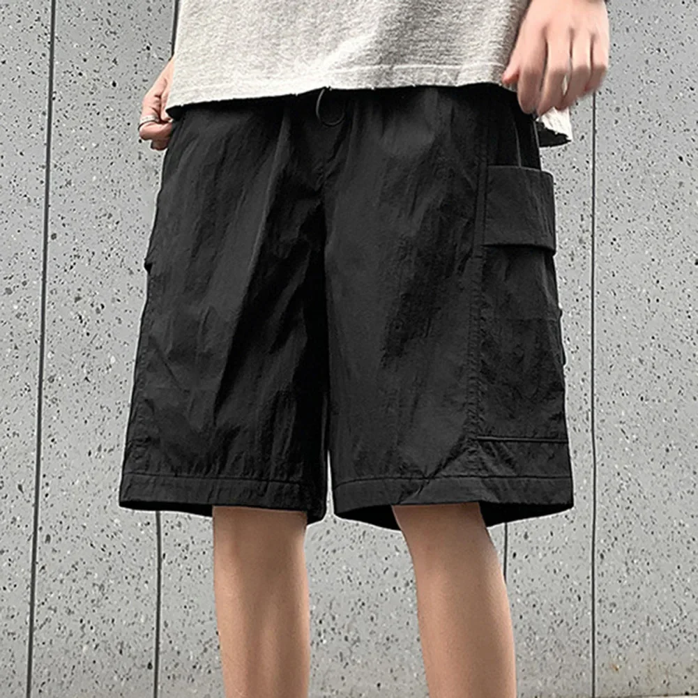 Apricot Casual Workwear Pants All Season Mens Casual Shorts Workwear Loose Beach Pants Polyester Fabric Solid Pattern