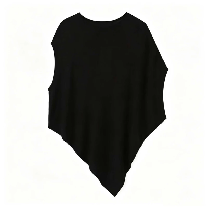 Guobioziy 2026Women's New Knitted Asymmetric Top Elegant and Stylish Versatile and Casual