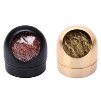 Soldering Iron Tip Cleaner Copper Wire Cleaning Ball with Holder Black/Gold Welding Head Cleaning for Soldering Station Repair