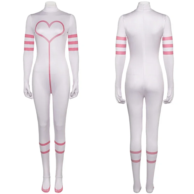 Angel Dust Girls Cosplay Jumpsuits Costume Anime Cartoon Inn Roleplay Pink Bodysuits Women Disguise Clothing Halloween Outfits image 6
