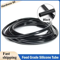 Tubo de silicona negro de 1/3/5/10m ID 0,5 ~ 32mm manguera de agua de tubo de silicona Flexible resistente a altas temperaturas insípido de calidad alimentaria