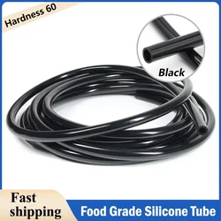 1/3/5/10m Black Silicone Tube ID 0.5 ~ 32mm Food Grade Tasteless High Temperature Resistant Flexible Silicone Tubing Water Hose