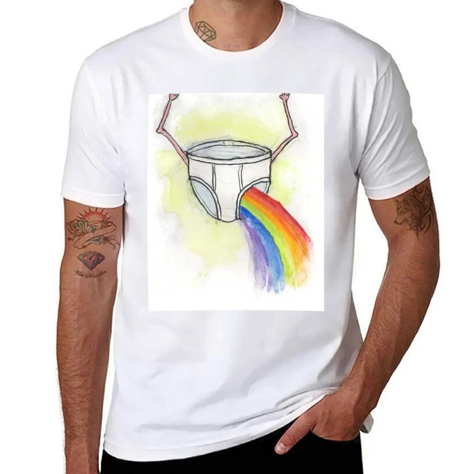 

A Rainbow, Briefly T-Shirt t shirts for man graphic vintage man t shirt graphic T-Shirt
