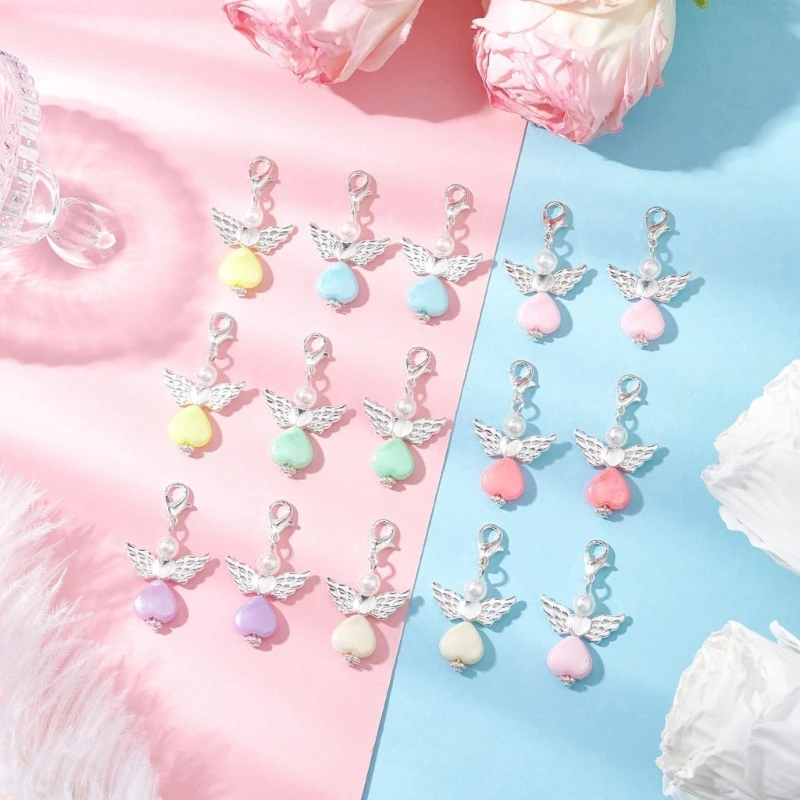 Angel Pearls Beads Pendant Keychain,for Bag Pouches Purse Decorations Holders
