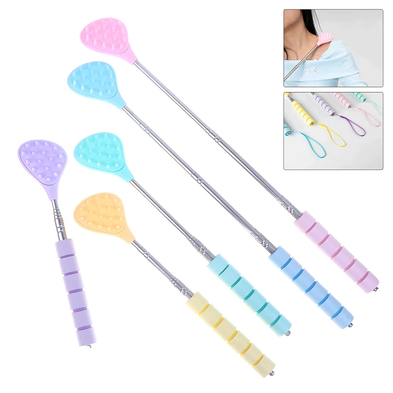 Extendable Cactus Back Scratcher With 2 Size Spikes Retractable One-Hand Itch Stick For Men & Women Portable Point Massage Stick