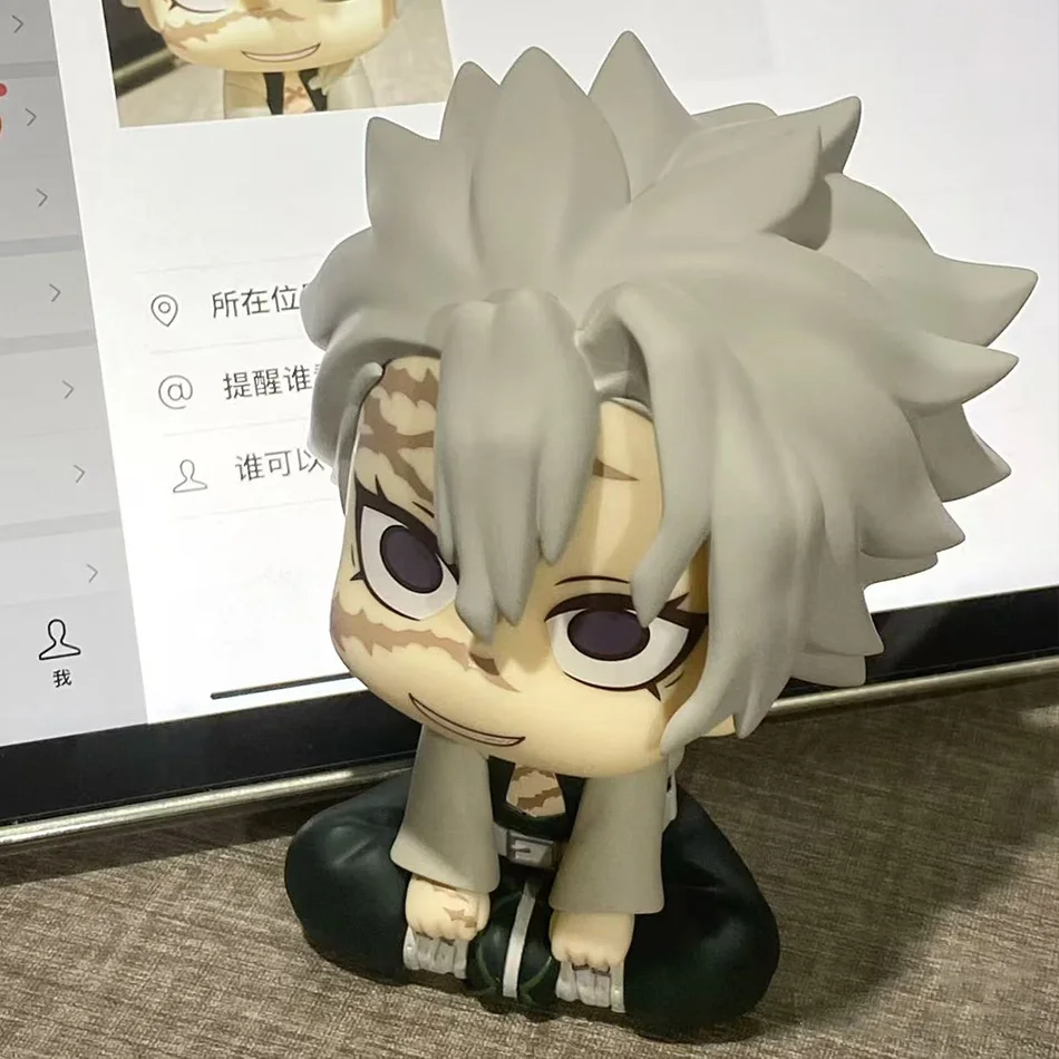 Kawaii Demon Slayer Chibi Figures Set – 4PCS Anime Collectible Toys Featuring Rengoku, Obanai, Sanemi & Douma, Mini PVC Sitting - view 3