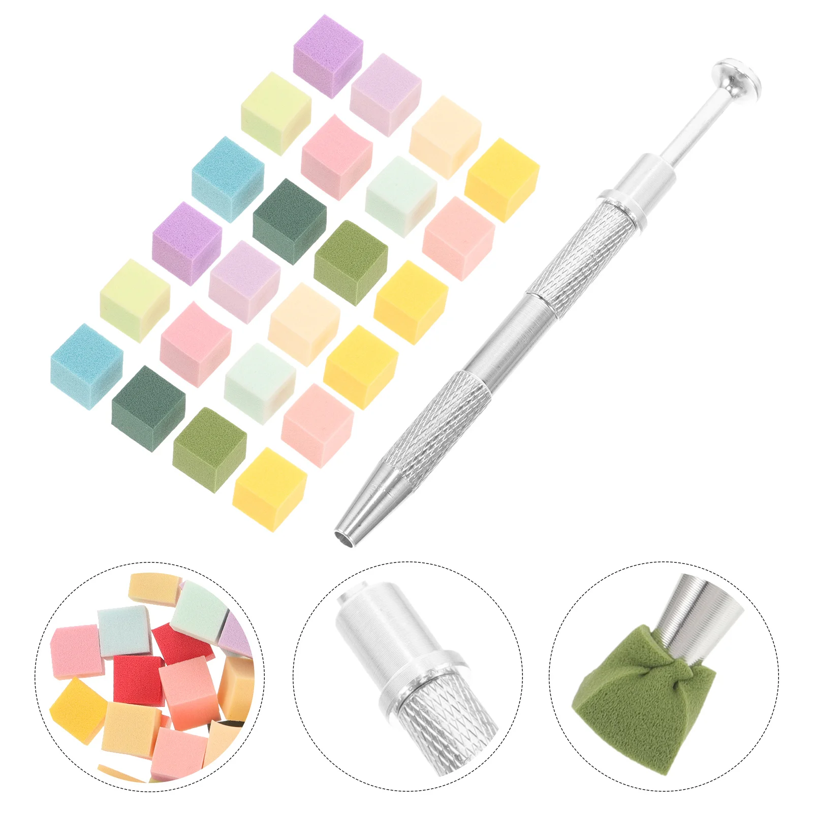 1 ensemble 1 ensemble d'éponges à ongles pour le décoloration des couleurs, outil de mélange doux, conception de manucure avec Kit d'outils de saisie à 4 broches