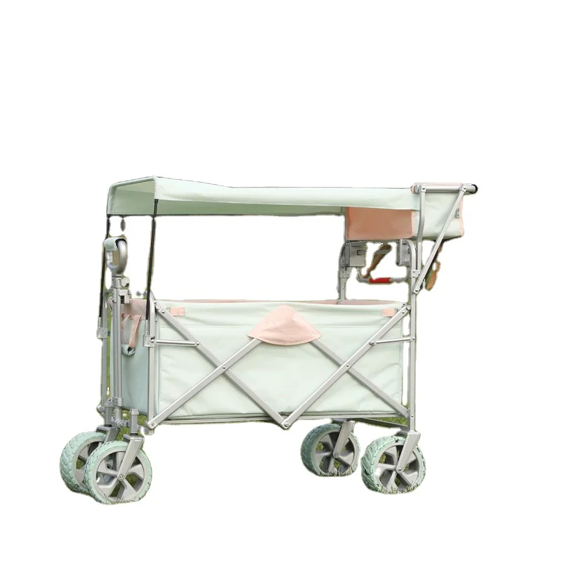 

2023 New Product Garden Folding Portable Foldable Camping Beach Folding Stroller Wagon with Adjustable Handle