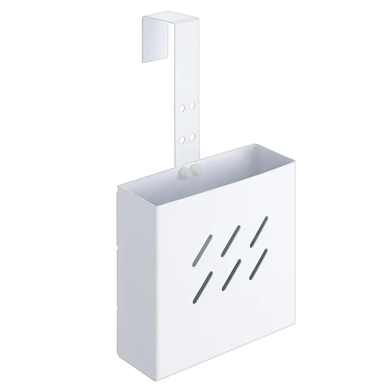 AB41-Stainless Steel Adjustable Hook Toilet Tank Cleaning Tablet Holder With Hanging Cleaner Box