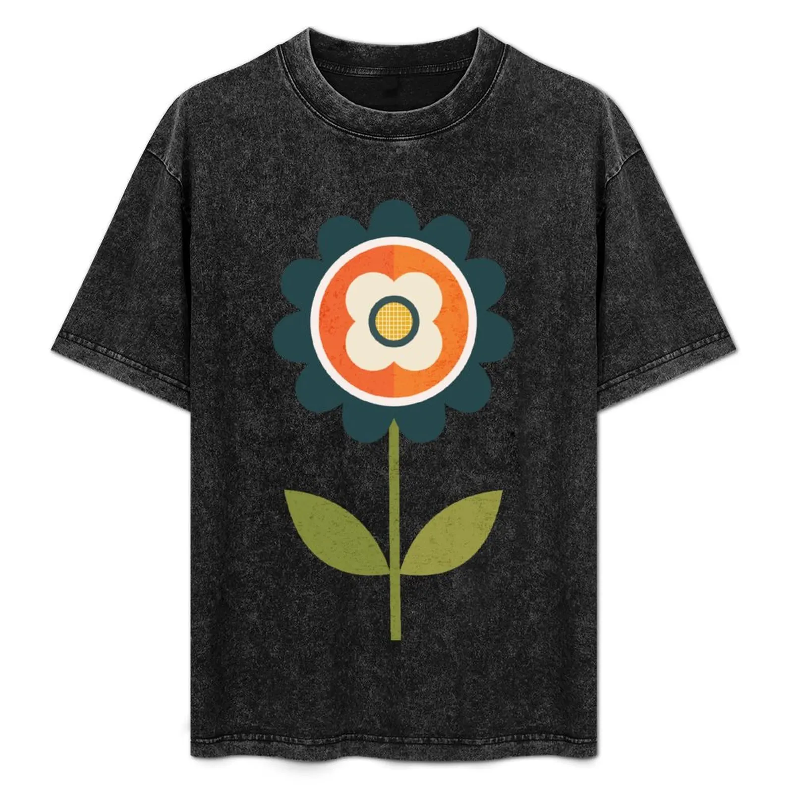 

Retro Daisy - Orange and Cream T-Shirt Plus Size Everyday Tee Shirt
