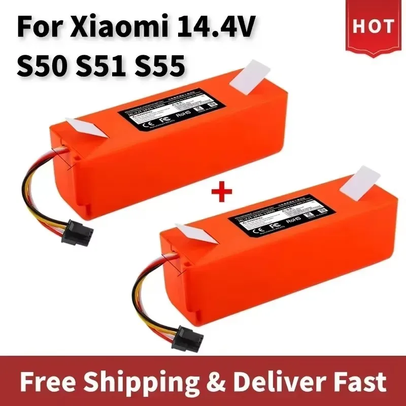 Vacuum Cleaner Battery Replacement for Xiaomi Roborock S50 S51 S55 T60 E352-00 S502-00 C10 E20 E35 14.4V 5.2AH SC Batteries