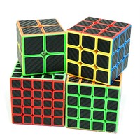 MoYu Meilong Carbon Fiber Sticker Magic Cube 2x2 3x3 4x4 5x5 Cube Pyrimid Megaminx combination cubo magico For Children Toy Gift