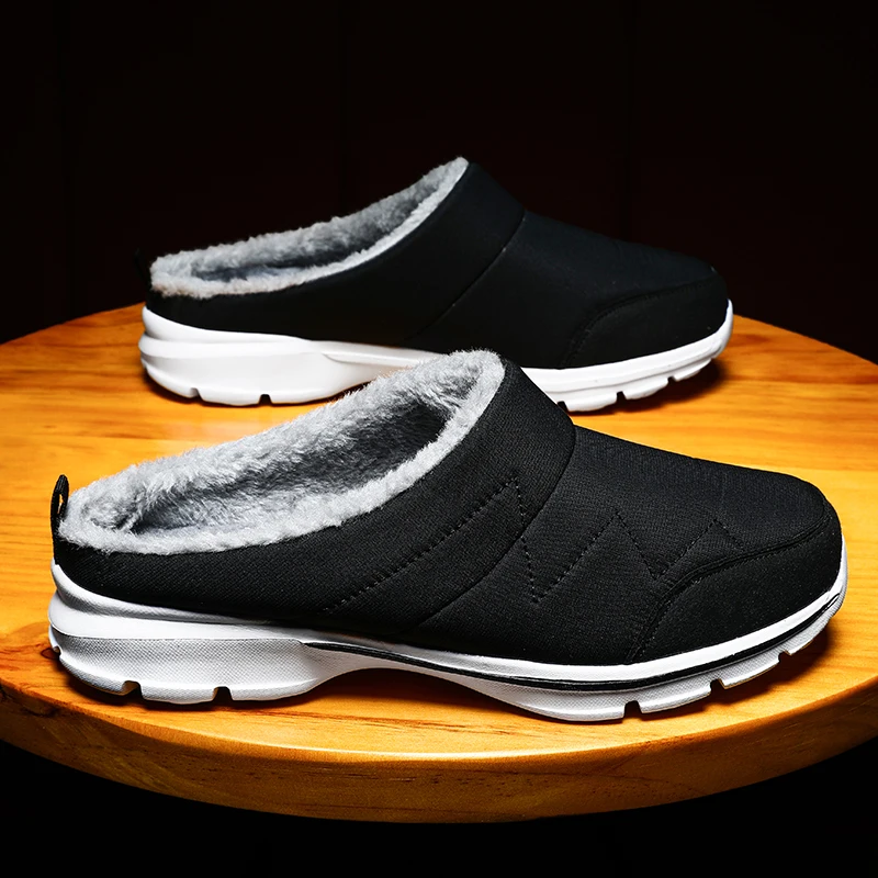 

Новые зимние тапочки большого размера 48, теплые плюшевые домашние тапочки для пар, водонепроницаемые, мягкие, удобные, зимняя обувь для женщин и мужчин