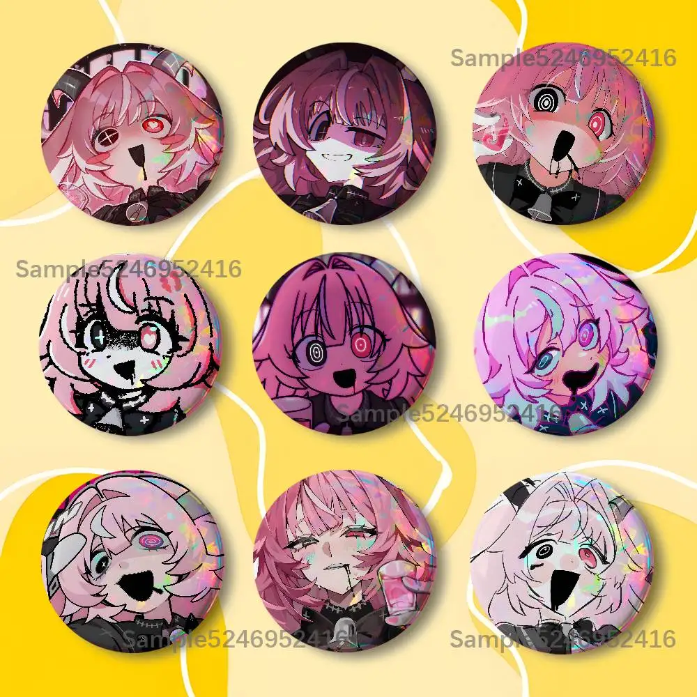 Femme P-Pukey Goddess Shot Trick Round Button Pins Badge Brooches Backpack Clothes Decoration Fashion Cartoon Jewelry Gifts