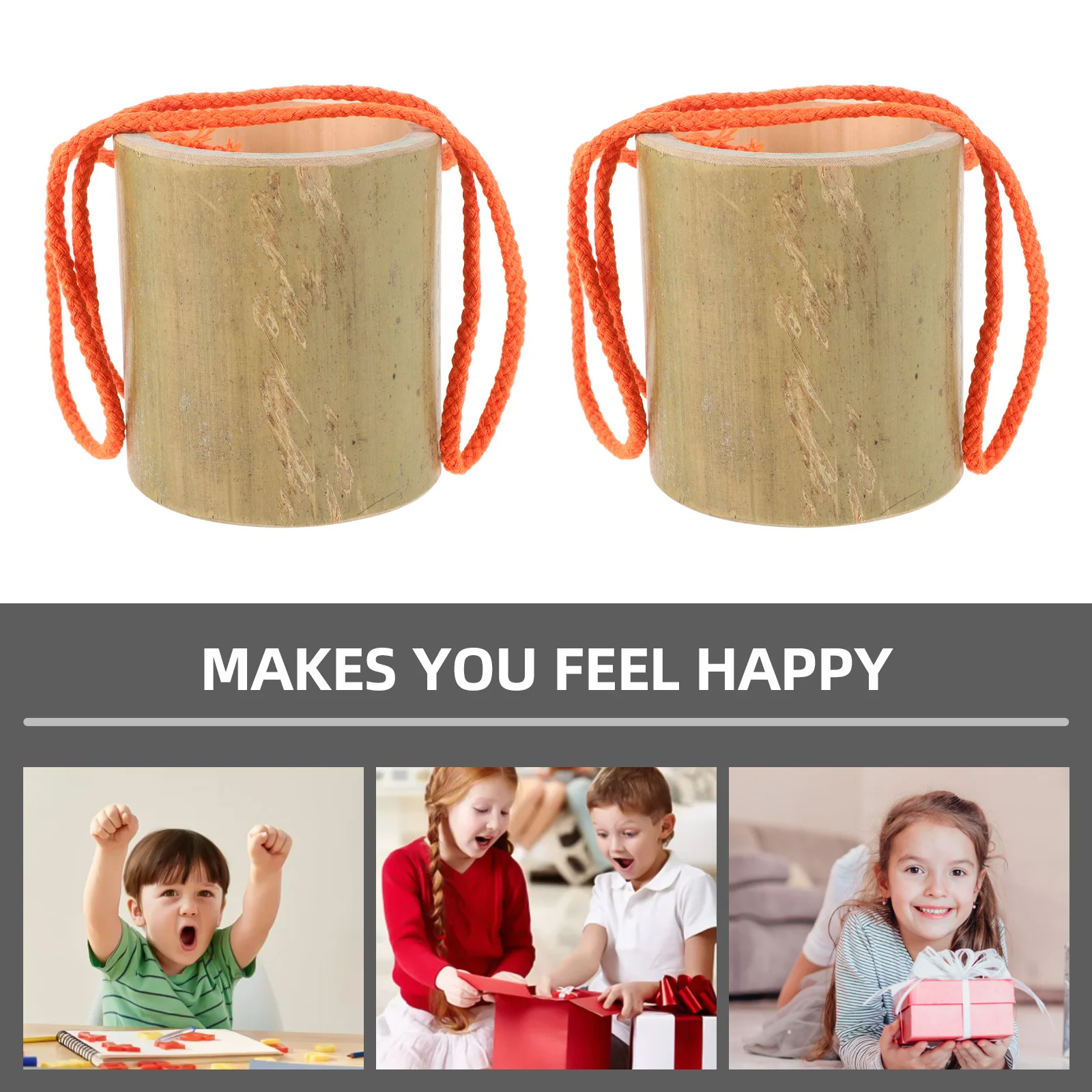 2 stuks milieuvriendelijke bamboe stelten voor kinderen wandeltrainingshulpmiddel verbetert de lichaamscoördinatie, ideaal voor gezinsverlijmingsactiviteiten