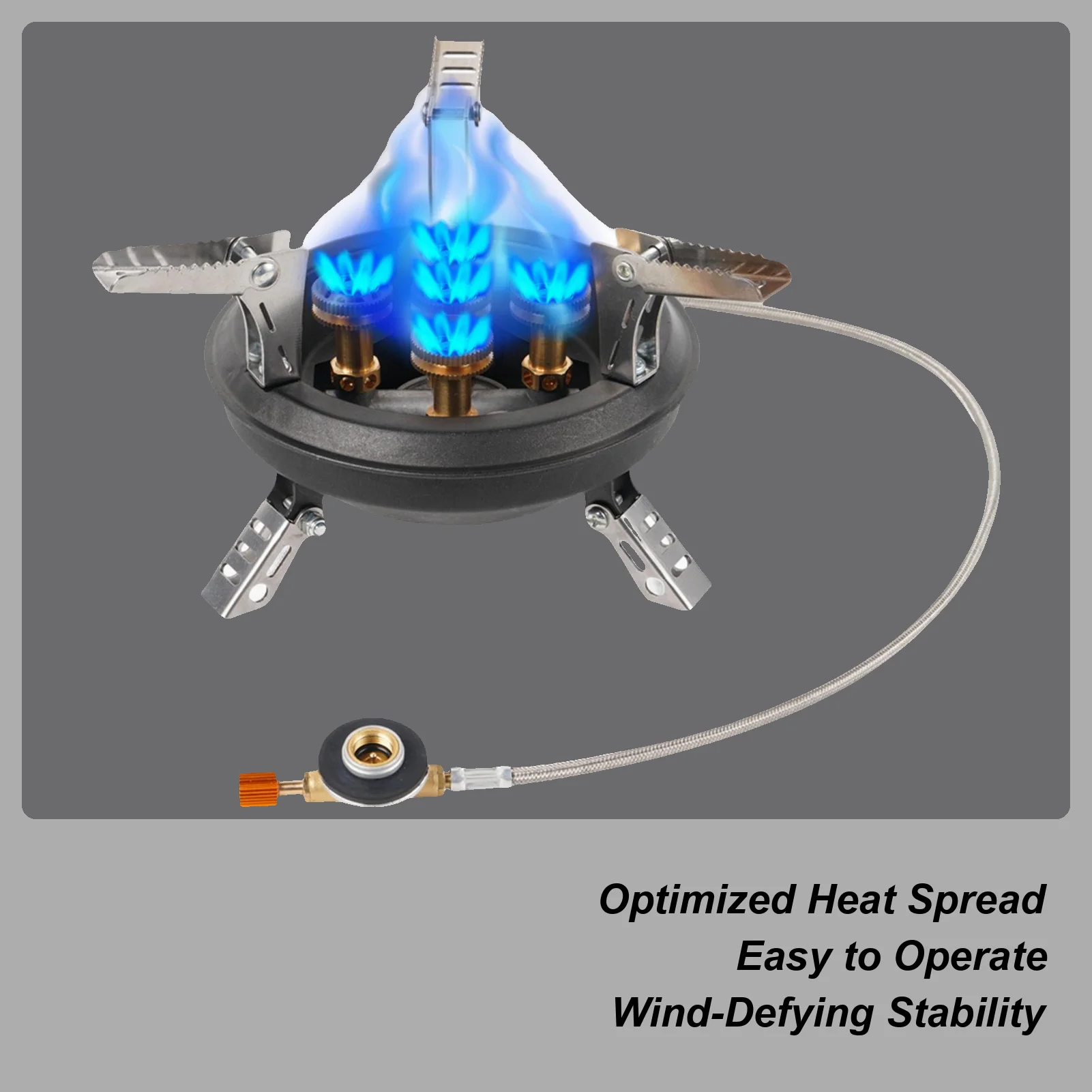 

Backpacking Stove 16000W Folding Outdoor Cooking Stove Compact Windproof Burner 5 Burners Camp Cooking Gear For Outdoor Picnic