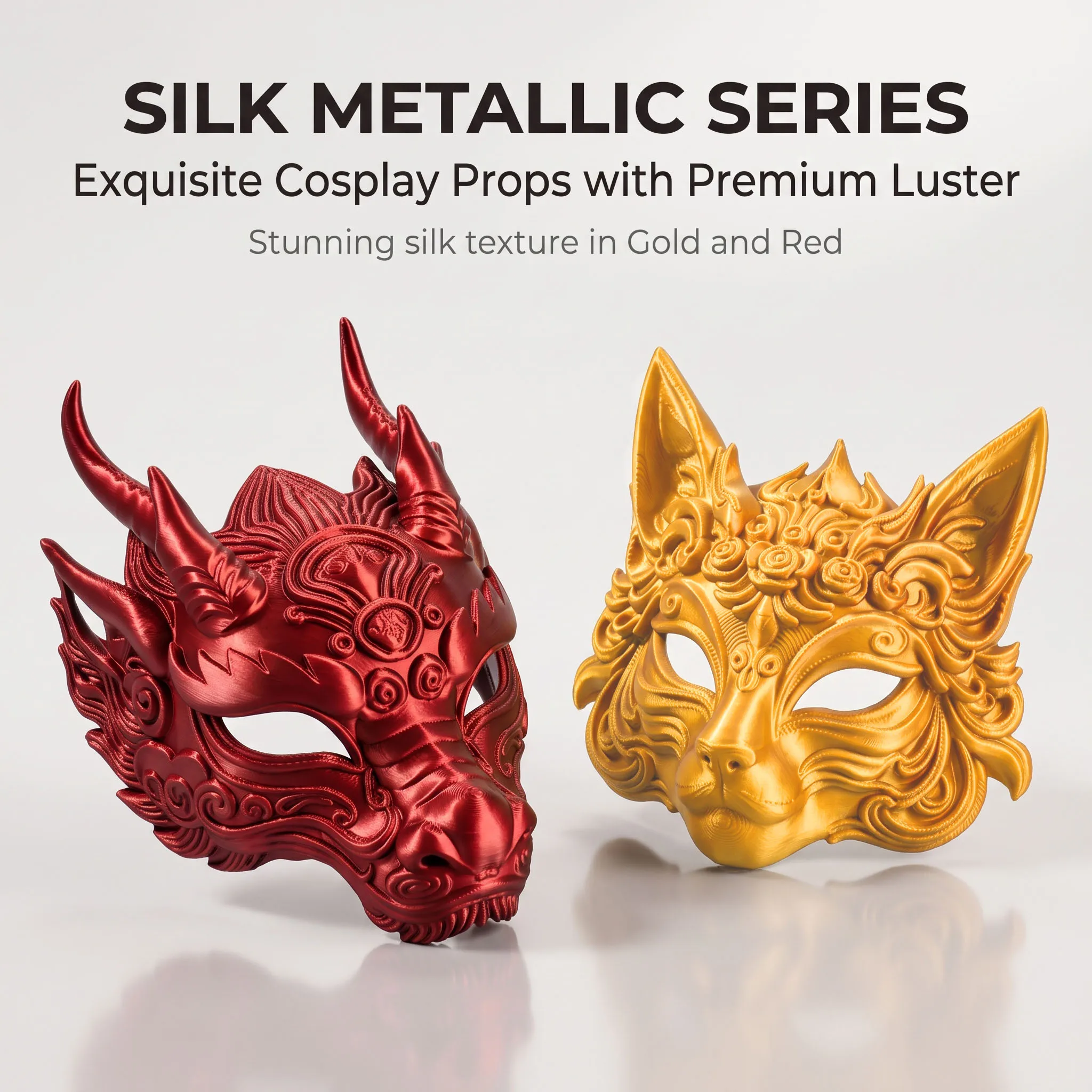 Silk Gold Silver Red Blue PLA 3D Printer Filament Bundle 1.75mm, 4 Spools 0.25KG Each, Free 3D Print Removal & Adhesive Tool