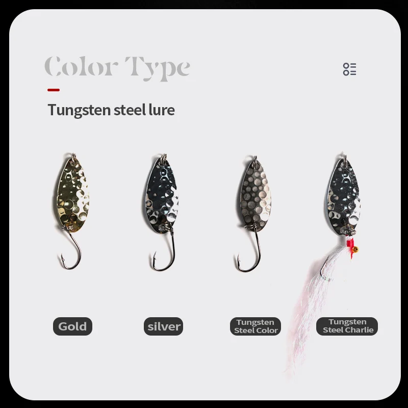 Tungsten Spoon Artificial Bass Metal Spinner Jig 1.8g 2.5g 3.5g 5.3g Lure For Trout Chub Perch Salmon Wobbler Willow Leaf Blade