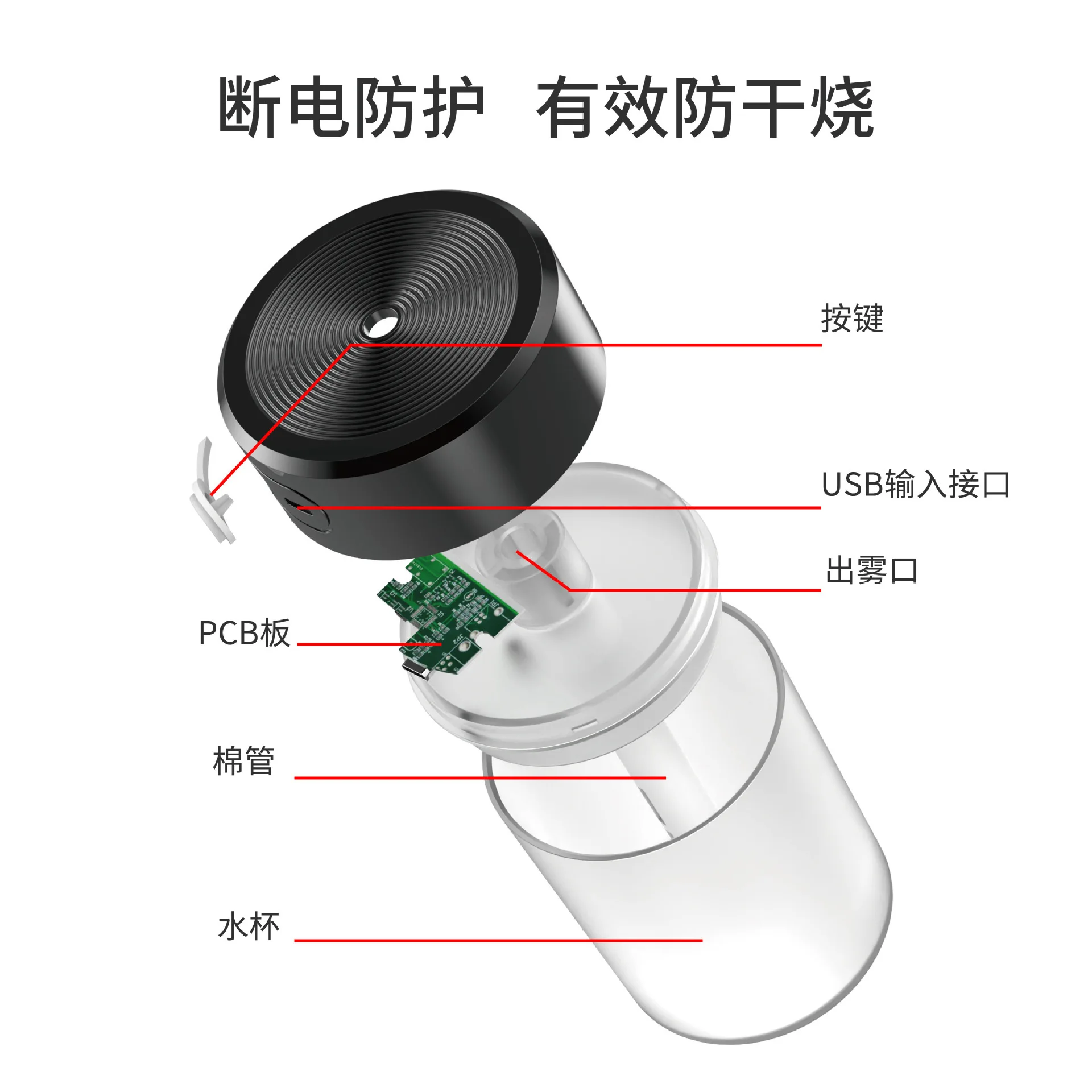 USB Air Humidifier Ultrasonic Mini Aromatherapy Diffuser Portable Sprayer Essential Oil Atomizer LED Lamp Home 260ML Mist Maker