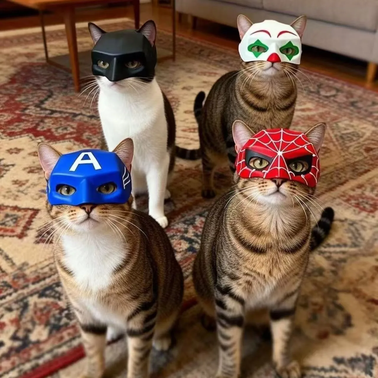 3D Printed Funny Cartoon Cat Mask for Pets, Weird Halloween Cosplay Cat Costume, Lightweight Pet Party Favor Accessory Gift - view 2