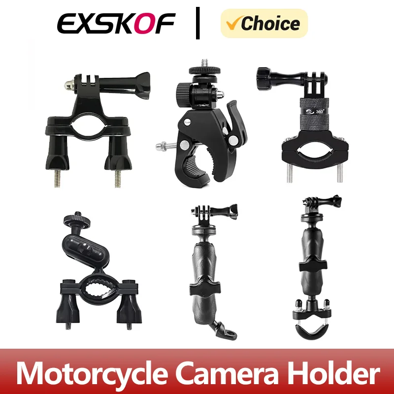 Bike Handlebar Mount 360° Motorcycle Holder Bracket For Gopro Hero 13 12 11 10 9 8 7 SJCAM AKASO insta360 DJI Osmo Action Camera