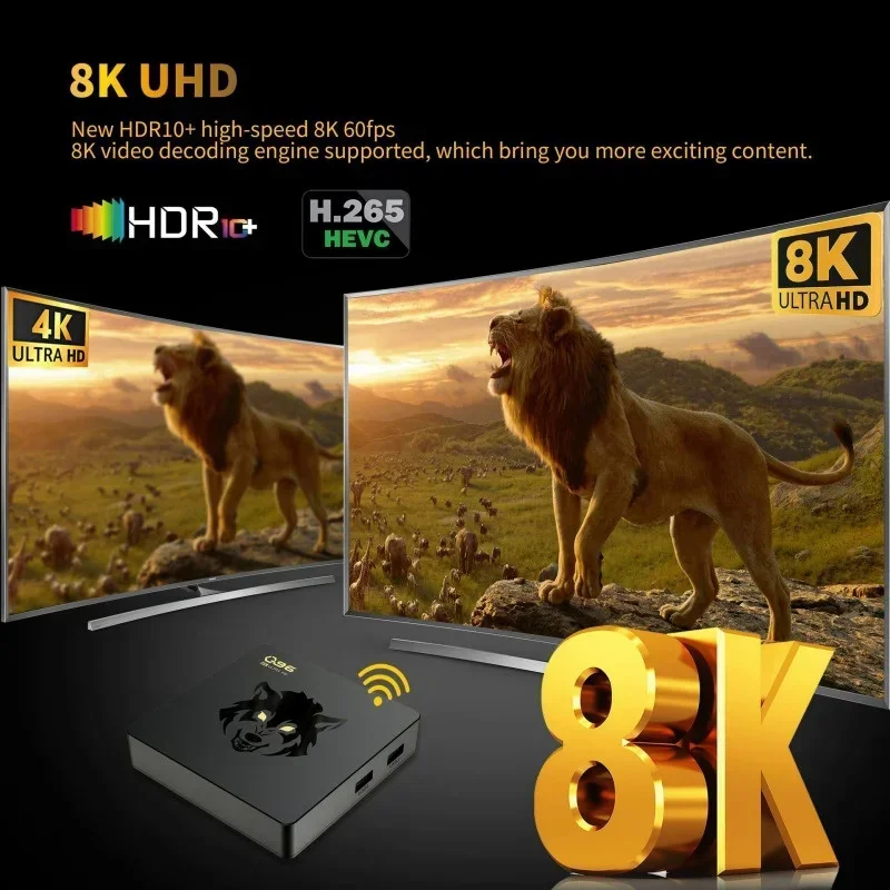 Q96 8K Smart TV Box Android 13S905W2 Quad Core Cortex A53 Support 8K Video 4K HDR10 4G & 5G Dual Wifi6 iptv Set Top Box