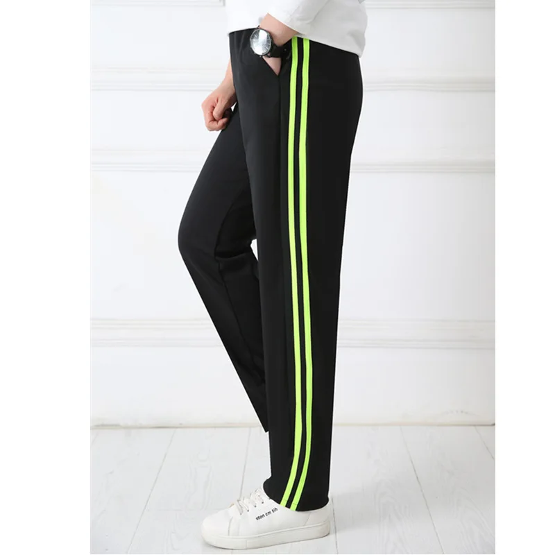 Navy blue Unisex New Track Pants Casual Sweatpants mens Striped Bastic Trousers Straight Pants Joggers Simple Work Pants